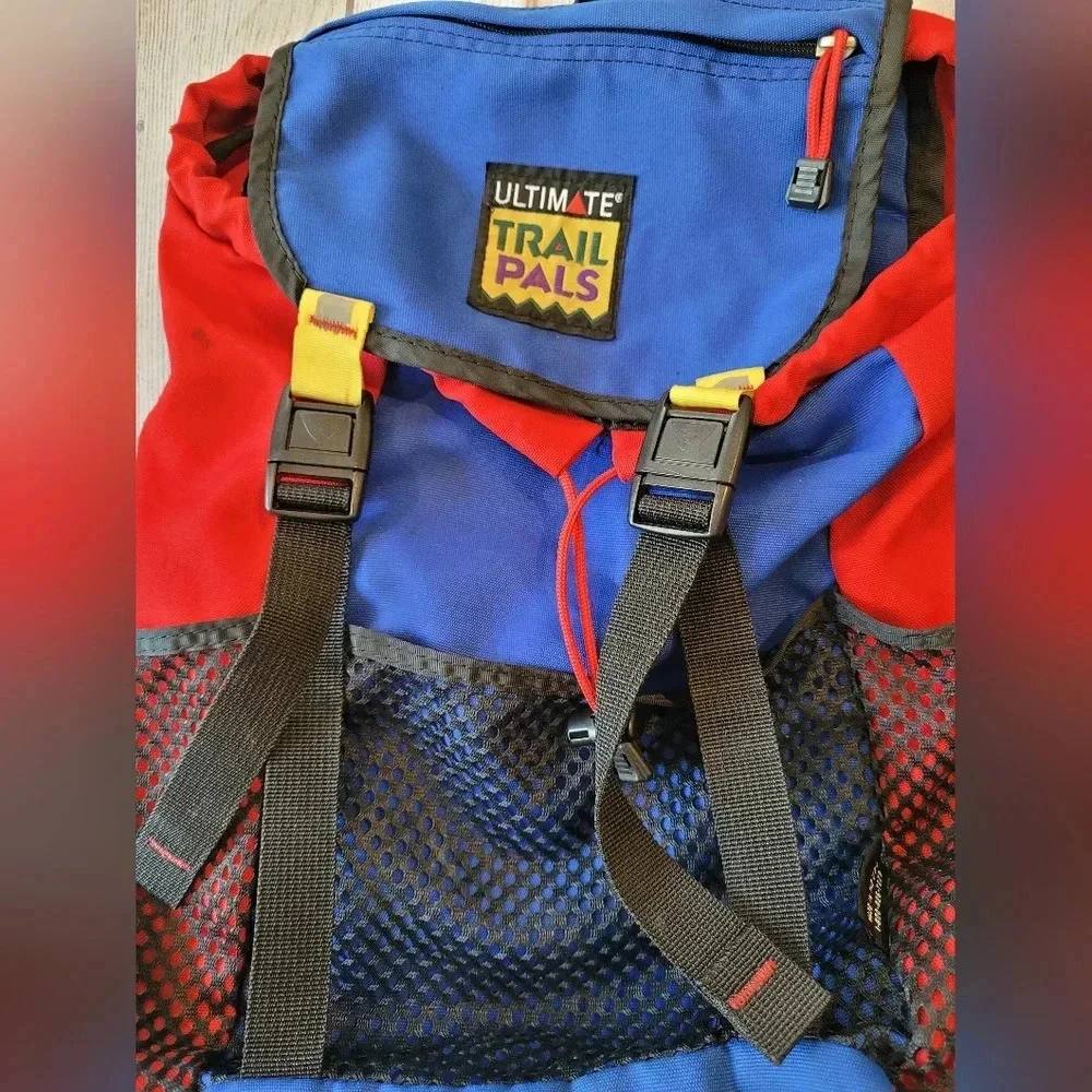 Ultimate Trail Pals Vintage Retro 1990's Outdoor Backpack Blue Red ☆Rare☆